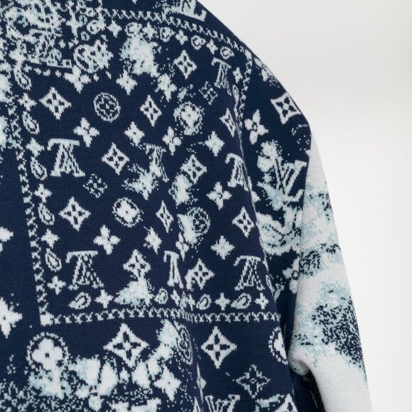Louis Vuitton Indigo & White Monogram Bandana Crewneck Sweater - Picture 9 of 15